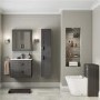 600mm Basin Vanity Unit - Grey Double Drawer - Nottingham Range