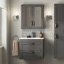600mm Traditional Wall Hung 2 Drawer Vanity Unit with Basin Grey - Nottingham