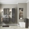 600mm Traditional Wall Hung 2 Drawer Vanity Unit with Basin Grey - Nottingham