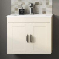 600mm Wall Hung Traditional Vanity Basin Unit - 2 Door - Ivory - Nottingham Range