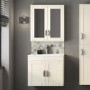 600mm Wall Hung Traditional Vanity Basin Unit - 2 Door - Ivory - Nottingham Range