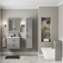 Nottingham 1400mm Wall Hung Storage Unit Grey Tall Boy Cabinet Modern Handles