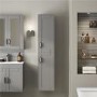 Nottingham 1400mm Wall Hung Storage Unit Grey Tall Boy Cabinet Modern Handles