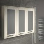 900mm Wall Hung Mirrored Cabinet - Ivory 3 Door Modern Handle - Nottingham Range