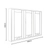 900mm Wall Hung Mirrored Cabinet - Ivory 3 Door Modern Handle - Nottingham Range