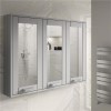 900mm Wall Hung Mirrored Cabinet - Grey 3 Door Modern Handle - Nottingham Range