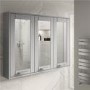 900mm Wall Hung Mirrored Cabinet - Grey 3 Door Modern Handle - Nottingham Range