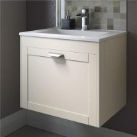 Nottingham Ivory 600 Single Drawer Wall Hung Vanity Unit