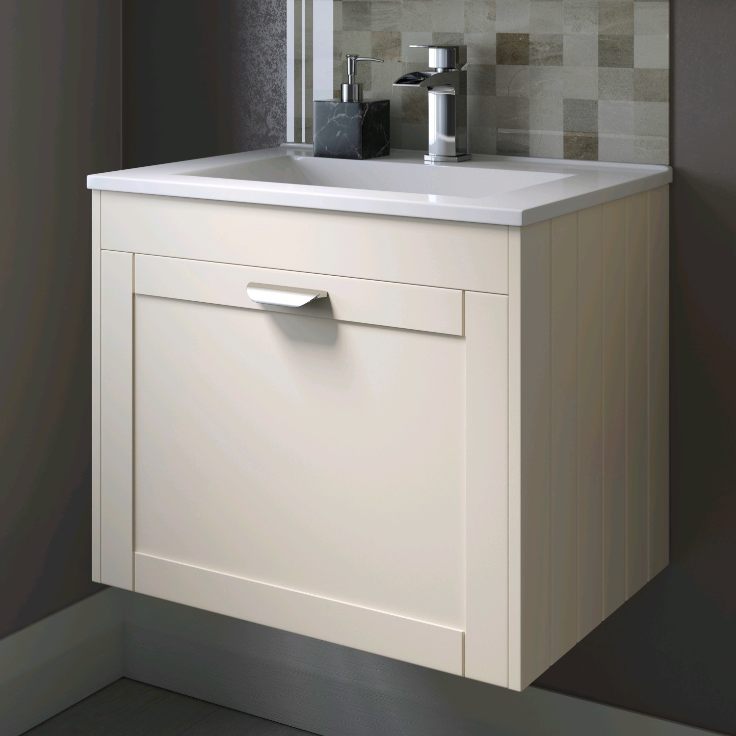 600mm Wall Hung Vanity Unit With Basin Ivory Nottingham Better Bathrooms 600mm Wall Hung Vanity Unit With Basin Ivory Nottingham Better Bathrooms