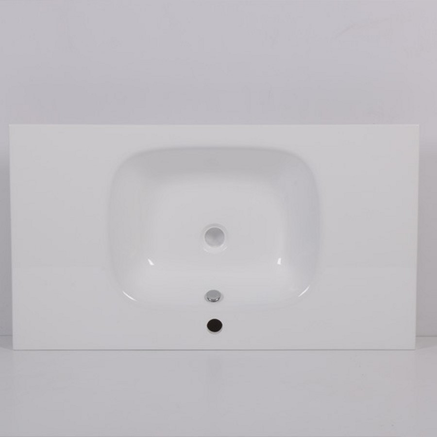 900mm Wall Hung Vanity Unit with Basin - White Single Drawer - Barcelona Range