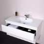 900mm Wall Hung Vanity Unit with Basin - White Single Drawer - Barcelona Range