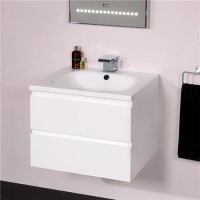 Barcelona 600 White Vanity Unit with waste