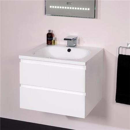 Barcelona 600 White Vanity Unit with waste