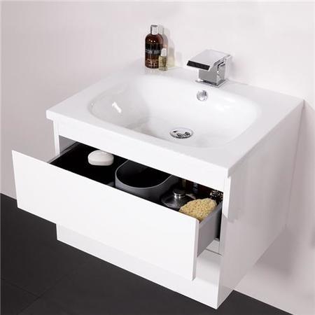 Barcelona 600 White Vanity Unit with waste