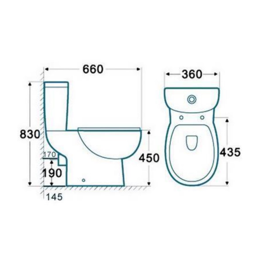 Close Coupled Comfort Height Toilet with Soft Close Seat 