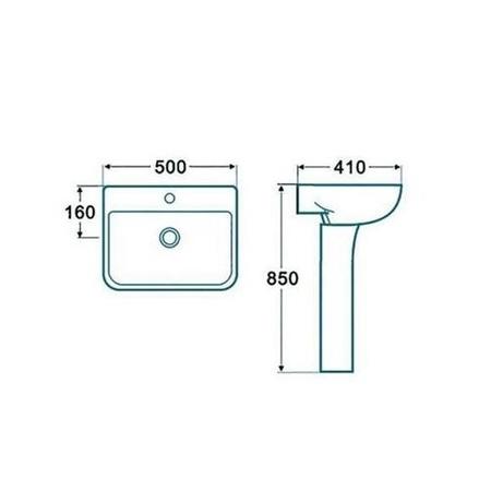 Rectangular Pedestal Basin 500mm - Voss