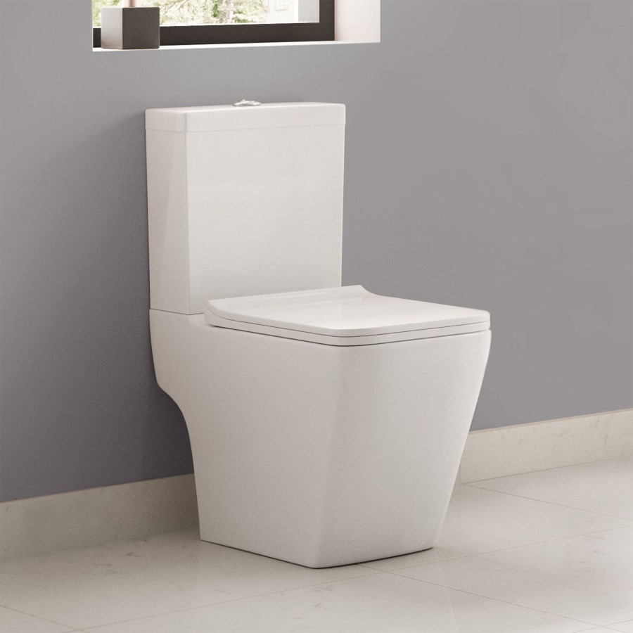Grade A1 - Close Coupled Toilet with Soft Close Seat - Voss
