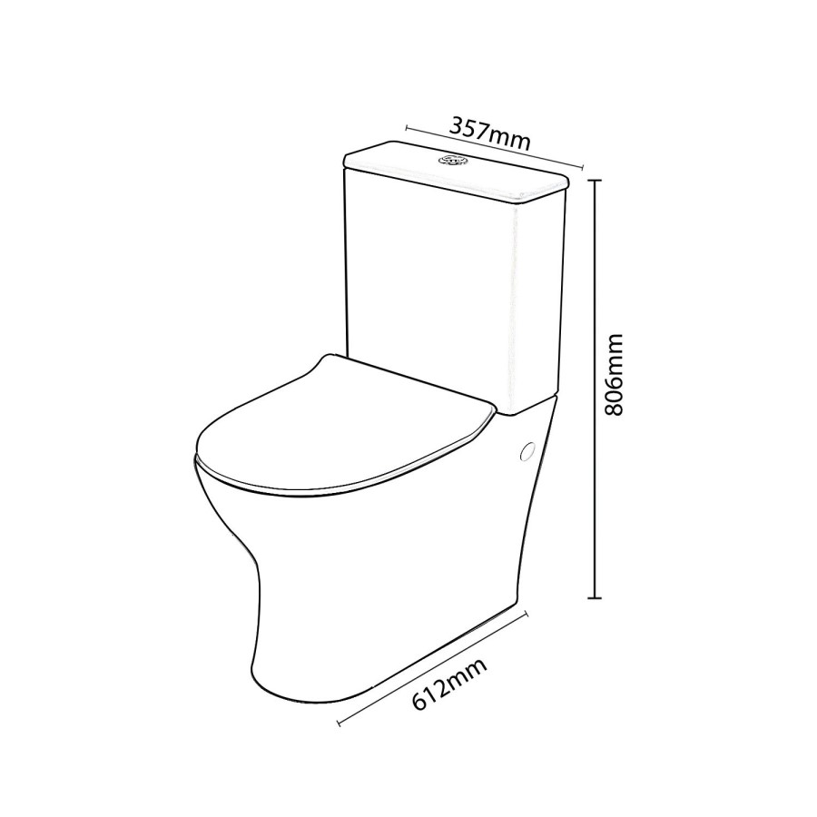 Indiana Short Projection Toilet and Soft Close Seat