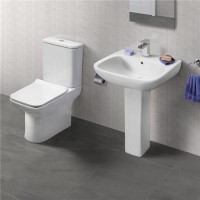 Milan Close Coupled Toilet & Carona Full Pedestal Two Piece Suite	