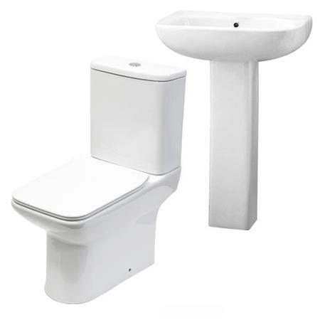 Milan Close Coupled Toilet & Carona Full Pedestal Two Piece Suite	