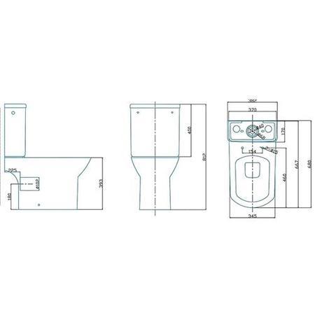 Milan Close Coupled Toilet and Seat with Pan Connector