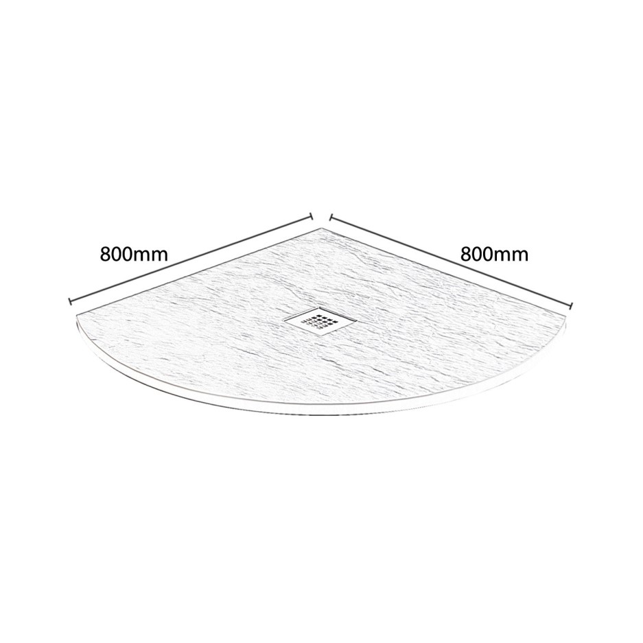 Quadrant Shower Tray Grey Slate Effect 800 x 800mm Better Bathrooms