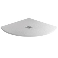 900 x 900 White Slate Effect Quadrant Shower Tray with Waste