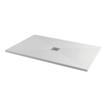 Neptune 900 x 1200 Smoked Glass Sliding Door Right Hand Shower Enclosure and Ultra Slim Silhouette Shower Tray and Waste 