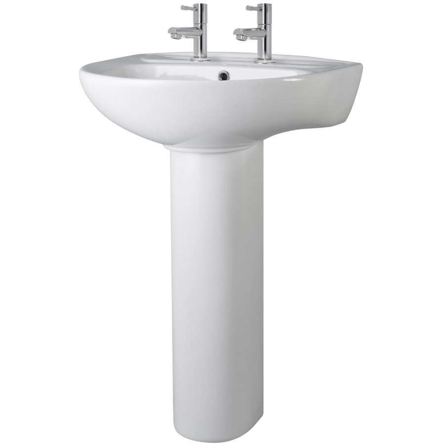 Melbourne 2 Tap Hole Basin & Pedestal