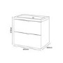 Fusion 600mm White Gloss Wall Hung Two Drawer Vanity Unit