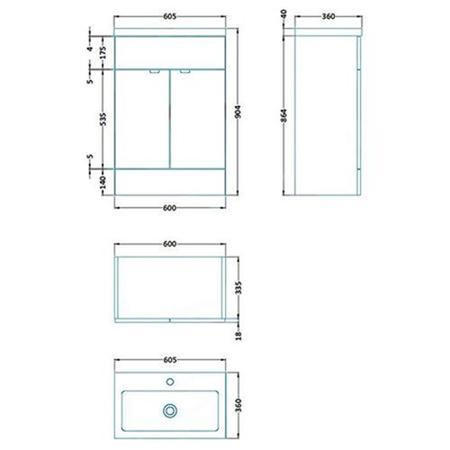 Austin 600mm Natural Oak Freestanding Two Door Vanity Unit