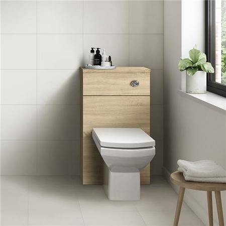 Ashford Natural Oak WC Unit with Tabor Back to Wall Toilet