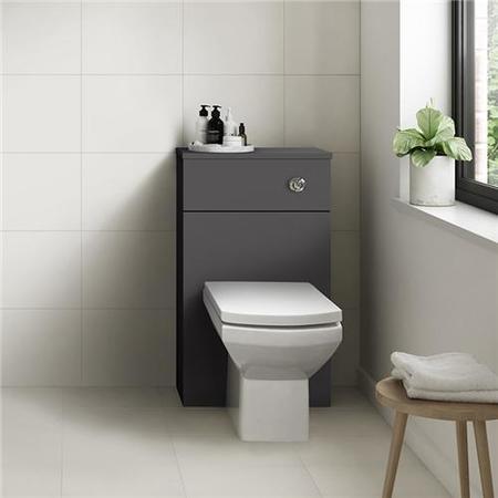 Ashford Grey Gloss WC Unit with Tabor Back to Wall Toilet