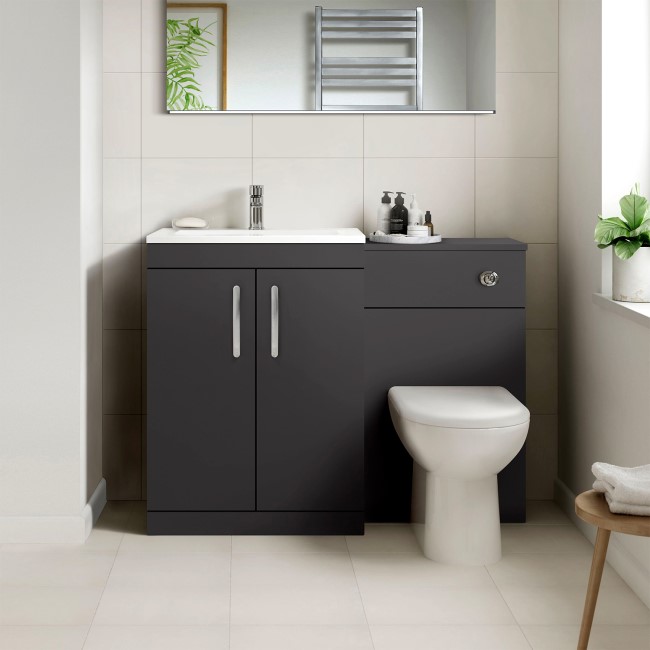 Grey Gloss Combination Unit with Santorini Toilet - Athena Range