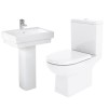 Salou Close Coupled Toilet &amp; Turin Full Pedestal Two Piece Suite
