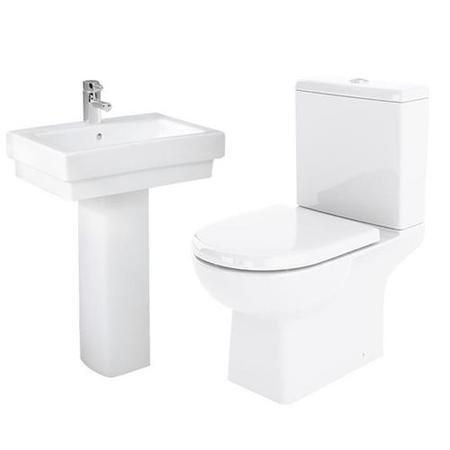 Salou Close Coupled Toilet & Turin Full Pedestal Two Piece Suite