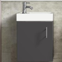 Athena Cloakroom 400 Gloss Grey Vanity Unit