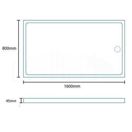 Easy Plumb 1600 x 800 Walk In Shower Tray