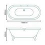 Park Royal Traditional Double Ended Roll Top Freestanding Bath - 1800 x 785mm