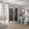 900 Quadrant Steam Shower Cabin with 6 Body Jets with Round and Square Handsets