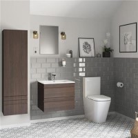 Boston 600 Forest Oak Wall Mounted Furniture Pack with Boston Close Coupled Toilet