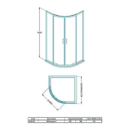 Austin 900 x 900 Quadrant Shower Enclosure and Tray Suite