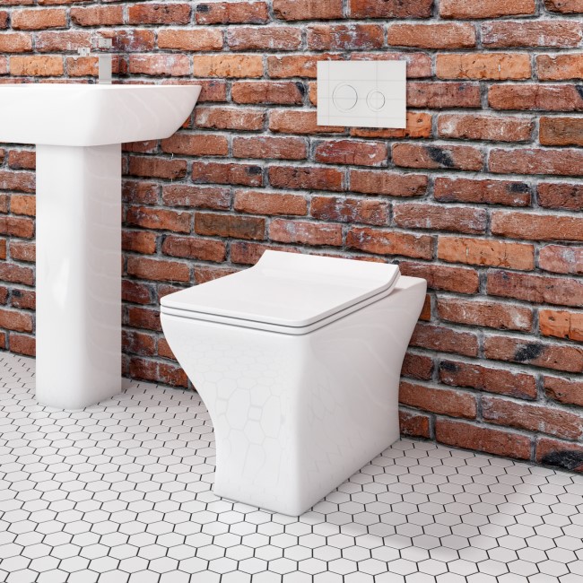 Back to Wall Toilet Square with Slim Soft Close Seat - Austin
