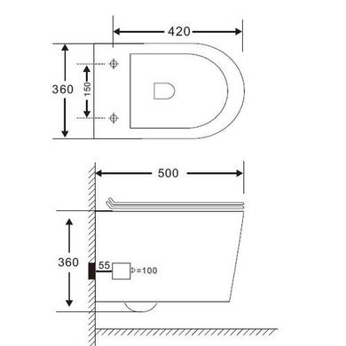 Back to Wall Toilet Square with Slim Soft Close Seat - Austin