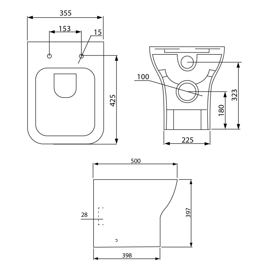 Back to Wall Toilet with Soft Close Seat with Concealed Cistern - Austin