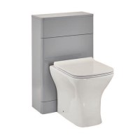 Camborne Back to Wall WC Unit & Austin Back To Wall Toilet - Pebble Grey