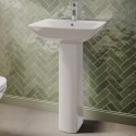 BUN/BeBa_17291/72084 550mm Basin and Full Pedestal - 1 Tap Hole -  Palma