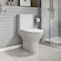 GRADE A1 - Close Coupled Short Projection Toilet with Soft Close Seat - Portland