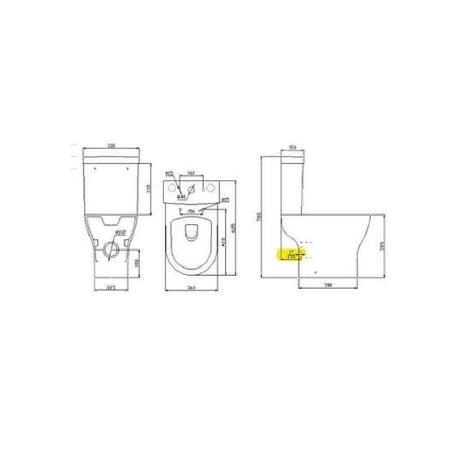 GRADE A1 - Close Coupled Short Projection Toilet with Soft Close Seat - Portland