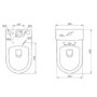 Modern Close Coupled Short Projection Toilet with Slim Soft Close Seat - Portland